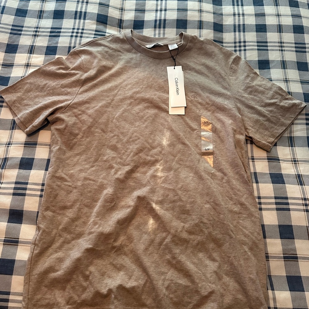Calvin Klein Men's Taupe Short Sleeve Tee